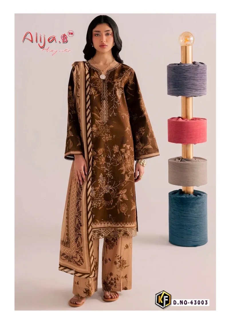 Alija B Vol 43 By Keval Lawn Cotton Karachi Readymade Dress 